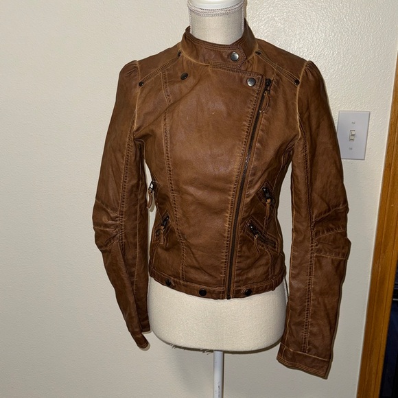 Blu Pepper Faux Leather Jacket size Small - Picture 1 of 10